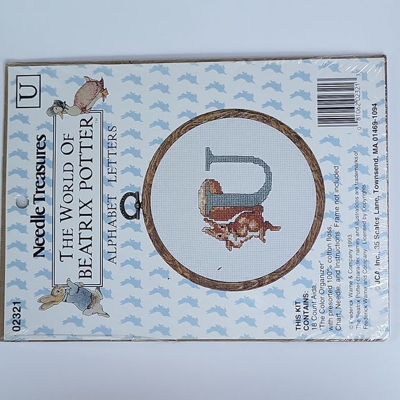 Beatrix Potter Needle Treasures Letter 'U' Counted Cross Stitch Kit 1993 NEW - Picture 12 of 12
